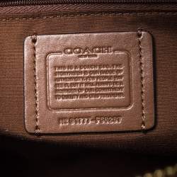 Pre Owned حقيبة كوتش سيرا كانفاس مقوى وجلد بنية