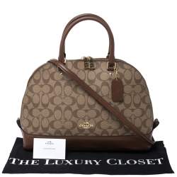 Pre Owned حقيبة كوتش سيرا كانفاس مقوى وجلد بنية