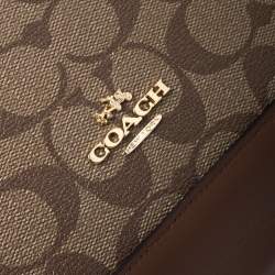 Pre Owned حقيبة كوتش سيرا كانفاس مقوى وجلد بنية