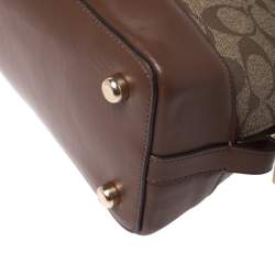 Pre Owned حقيبة كوتش سيرا كانفاس مقوى وجلد بنية