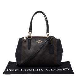 Coach Dark Brown Coated Canvas Mini Christie Carryall Satchel