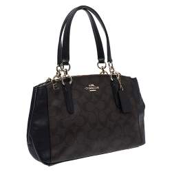 Coach Dark Brown Coated Canvas Mini Christie Carryall Satchel
