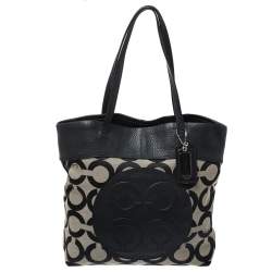 Coach Black Signature Canvas Tote