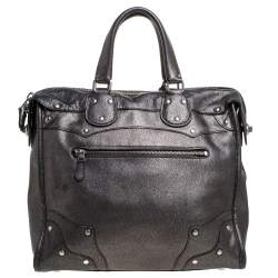 Coach Metallic Black Leather Mercer Satchel