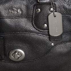 Coach Metallic Black Leather Mercer Satchel