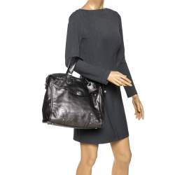Coach Metallic Black Leather Mercer Satchel