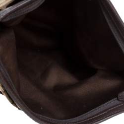 Coach Brown/Beige Canvas and Leather Crossbody Bag