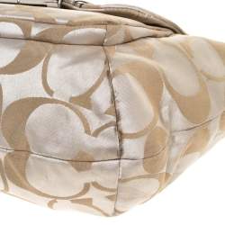 Coach Beige/Gold Canvas and Leather Kristin Hobo 