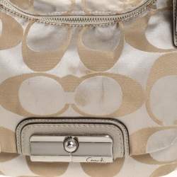 Coach Beige/Gold Canvas and Leather Kristin Hobo 