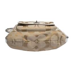 Pre Owned Coach Beige Signature Canvas and Leather Courtney Hobo