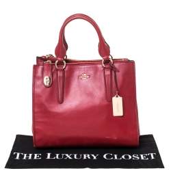 Pre Owned Coach Red Leather Crosby Tote