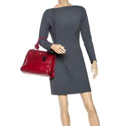 Pre Owned Coach Red Leather Crosby Tote