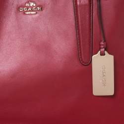 Pre Owned Coach Red Leather Crosby Tote
