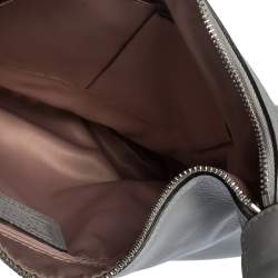 Pre Owned Coach Grey Woven Leather Kristin Hobo 