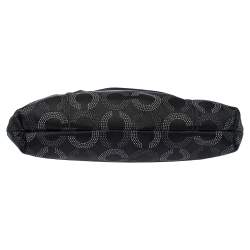 Pre Owned Coach Black Canvas and Leather Pochette Bag