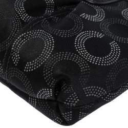 Pre Owned Coach Black Canvas and Leather Pochette Bag