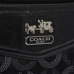 Pre Owned Coach Black Canvas and Leather Pochette Bag