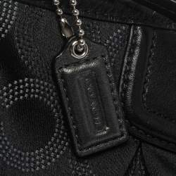 Pre Owned Coach Black Canvas and Leather Pochette Bag