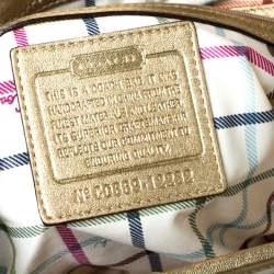 Coach Gold/Beige Signature Canvas and Leather Ergo Tattersall Hobo