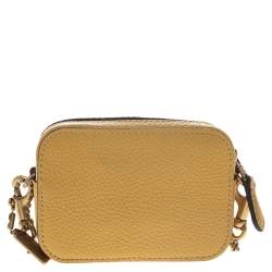 Pre Owned Coach Yellow Pebble Leather Lucy Leather Shoulder Bag