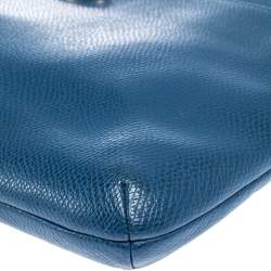 Pre Owned Coach Blue/Beige Leather East West Crossbody Bag