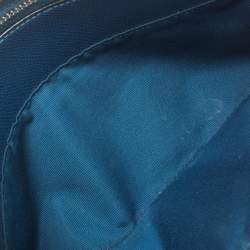 Pre Owned Coach Blue/Beige Leather East West Crossbody Bag