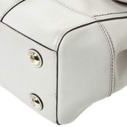 Pre Owned Coach Cream Leather Hampton Satchel