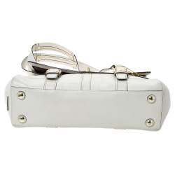 Pre Owned Coach Cream Leather Hampton Satchel