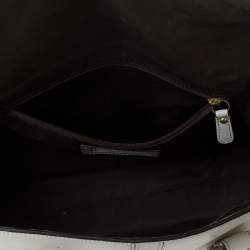 Pre Owned Coach Cream Leather Hampton Satchel