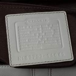 Pre Owned Coach Cream Leather Hampton Satchel
