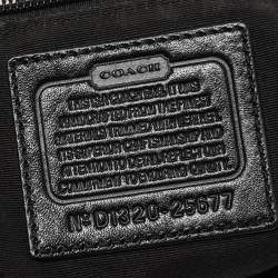 Pre Owned Coach Black/White Signature Canvas and Leather Tassel Hobo