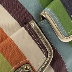 Coach Multicolor Canvas and Leather Sequin Stripe Hippie Legacy Hobo
