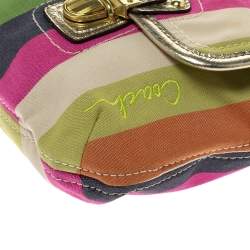 Coach Multicolor Canvas and Leather Sequin Stripe Hippie Legacy Hobo