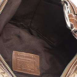 Coach Beige/Brown Signature Canvas and Leather Hobo
