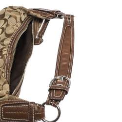 Coach Beige/Brown Signature Canvas and Leather Hobo