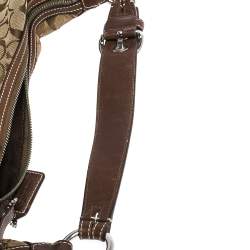 Coach Beige/Brown Signature Canvas and Leather Hobo