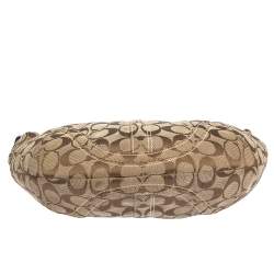Coach Beige/Brown Signature Canvas and Leather Hobo
