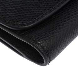 Coach Black Leather Trifold Compact Wallet