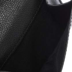 Coach Black Leather Trifold Compact Wallet
