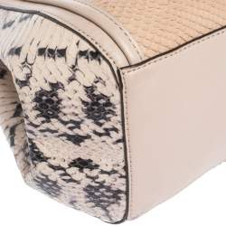 Pre Owned Coach Blush Pink Python Embossed Leather Madison Pinnacle Carrie Tote