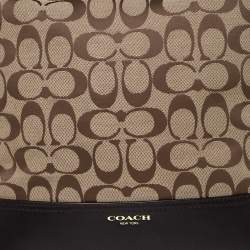 Coach Dark Brown/Beige Signature Canvas and Leather Legacy Hobo