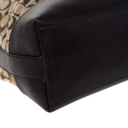 Coach Dark Brown/Beige Signature Canvas and Leather Legacy Hobo