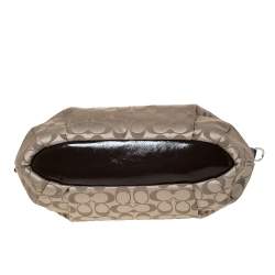 Coach Dark Brown/Beige Signature Canvas and Patent Leather Ashley North/South Satchel