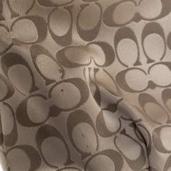 Coach Dark Brown/Beige Signature Canvas and Patent Leather Ashley North/South Satchel