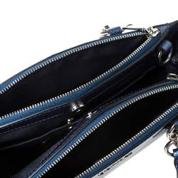 Coach Metallic Navy Blue Leather Mini Christie Carryall Satchel