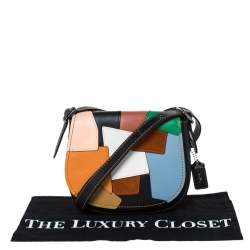 Coach Multicolor Leather and Suede Patchwork Saddle 23 Crossbody Bag
