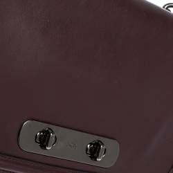 Pre Owned Coach Dark Burgundy Leather Swagger Shoulder Bag
