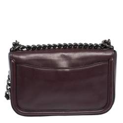 Pre Owned Coach Dark Burgundy Leather Swagger Shoulder Bag