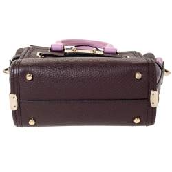 Pre Owned Coach Burgundy/Pink Leather Swagger 20 Carryall Top Handle Bag
