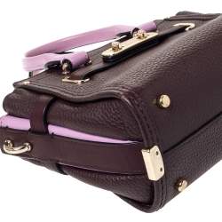 Pre Owned Coach Burgundy/Pink Leather Swagger 20 Carryall Top Handle Bag